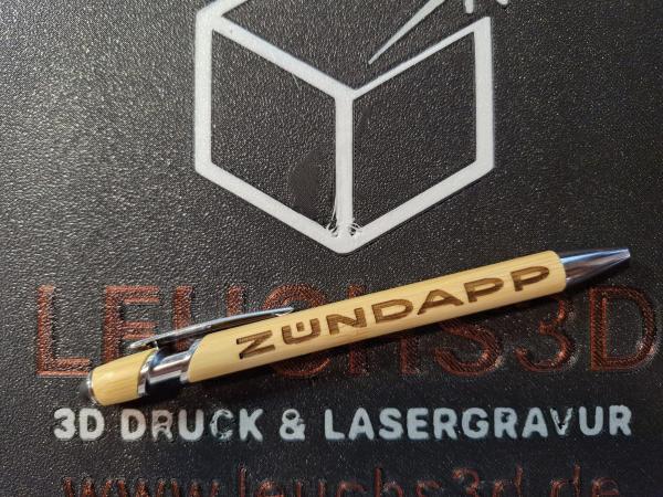 Zündapp Kugelschreiber Bambus  ZÜNDAPP-Schriftzug mit 82 x 6mm